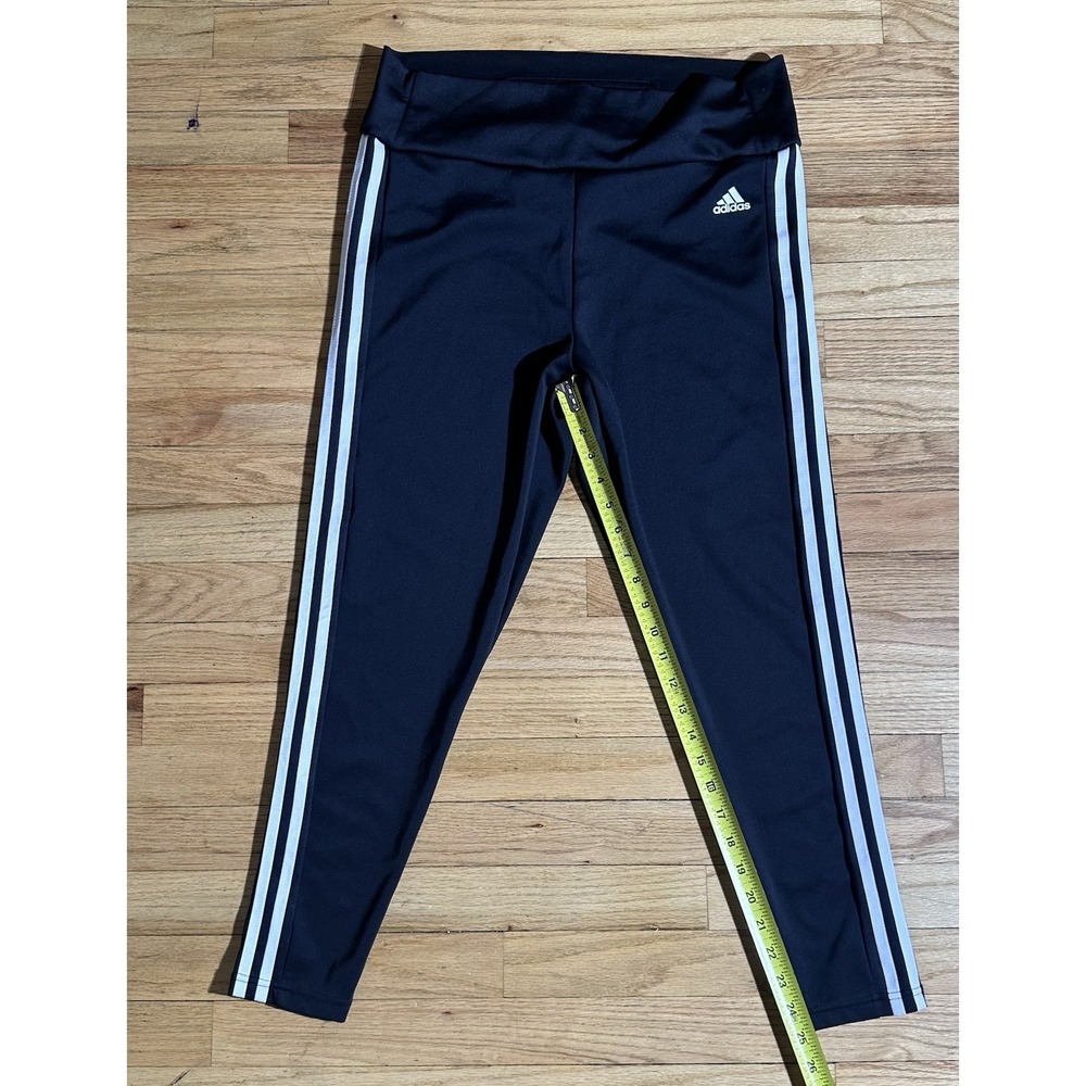 Adidas Leggings Womens XL Black Adult Climalite 3-Stripe Activewear Aeroready